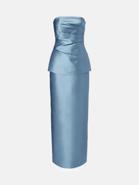 SOLACE LONDON Lucille strapless satin gown