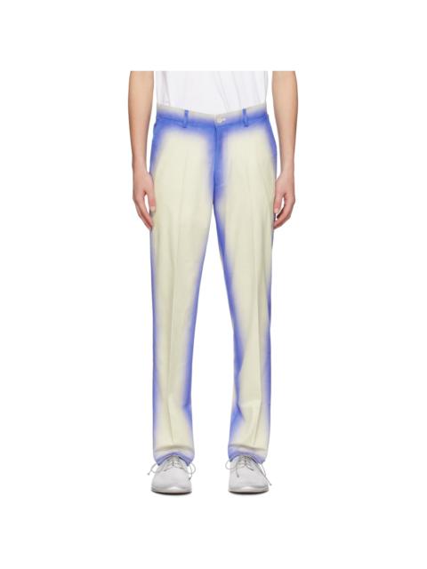 KidSuper Blue & White Gradient Faux-Leather Trousers