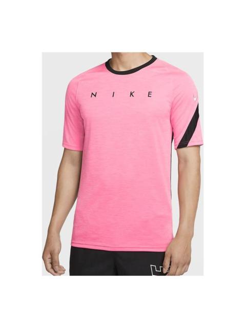 Nike Nike Dri-Fit 아카데미 알파벳 인쇄 짧은 소매 투명한 분홍색 CK5538-677