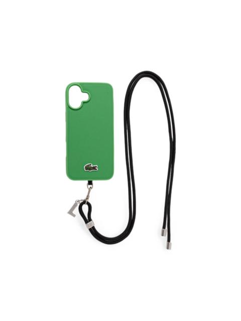 LACOSTE logo-patch lanyard iPhone 16 case
