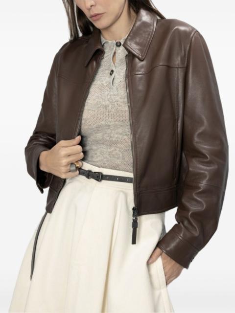 Brunello Cucinelli zip-up leather jacket
