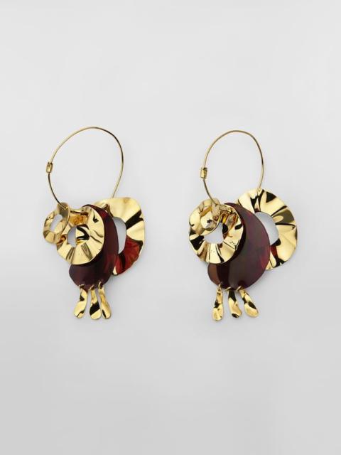 Marni AIR EARRINGS IN BRASS WITH WAVY DISKS