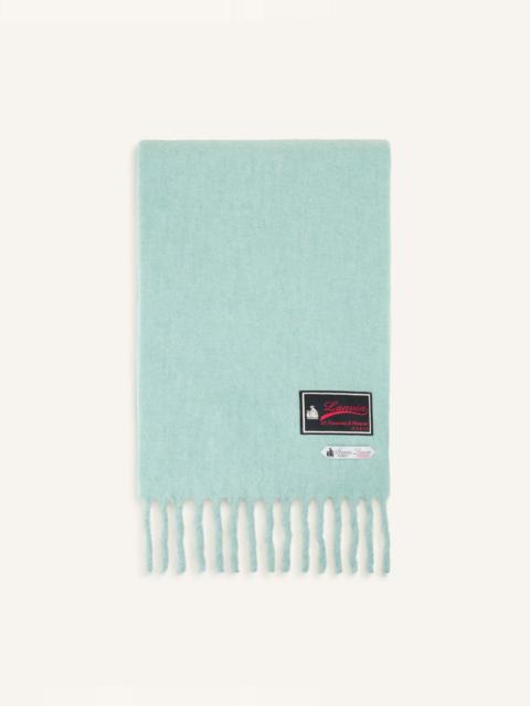Lanvin FRINGED WOOL SCARF WITH 22 FAUBOURG LABEL