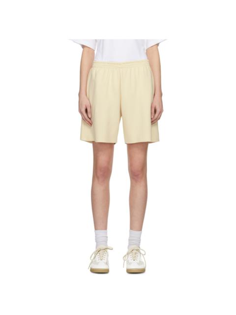 MM6 Maison Margiela Yellow Embroidered Shorts