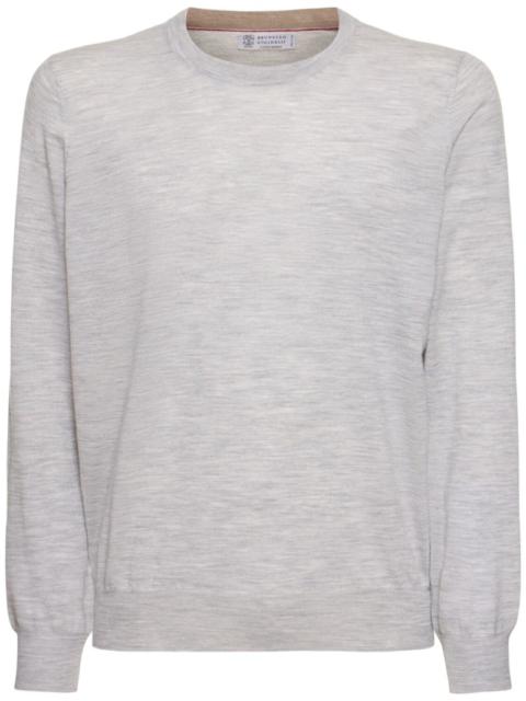 Wool cashmere crewneck sweater