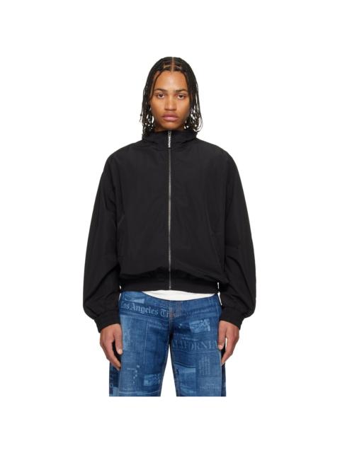 Palm Angels Black Classic Logo Windbreaker Jacket