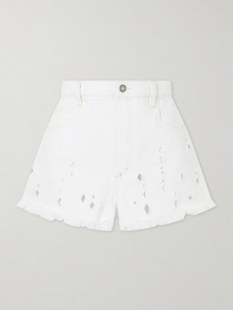 Isabel Marant Aecia Embroidered Denim Shorts