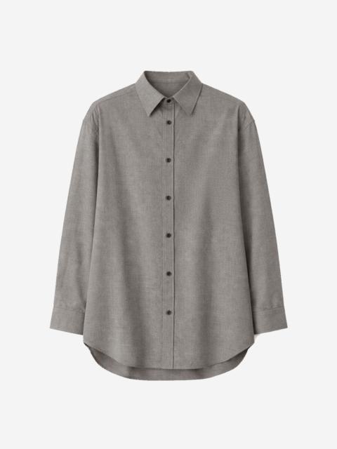 The Frankie Shop Bina Wool Padded Shirt - Light Taupe Melange