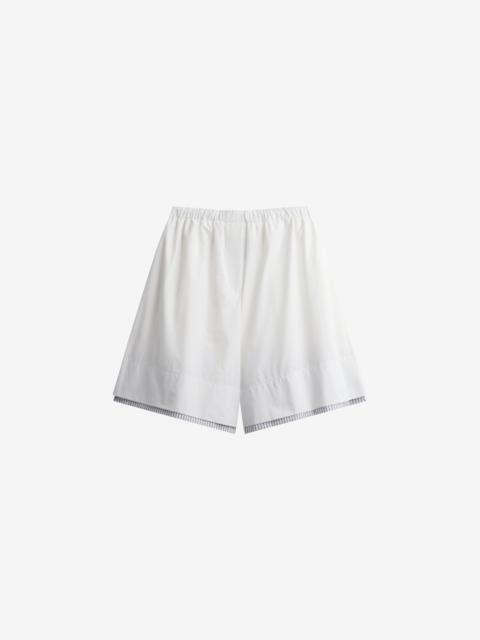 The Frankie Shop Menton Layered Hem Shorts - White/Blue Stripe