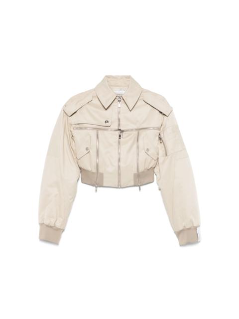 【OPEN YY】24FW PAPER LIKE CROP BOMBER (2COLORS) Black Paper Like Crop Bomber Jacket by OPEN YY on Sale