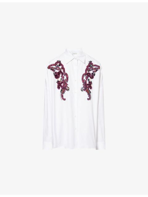 Dries Van Noten Casia Embroidered Cotton Shirt