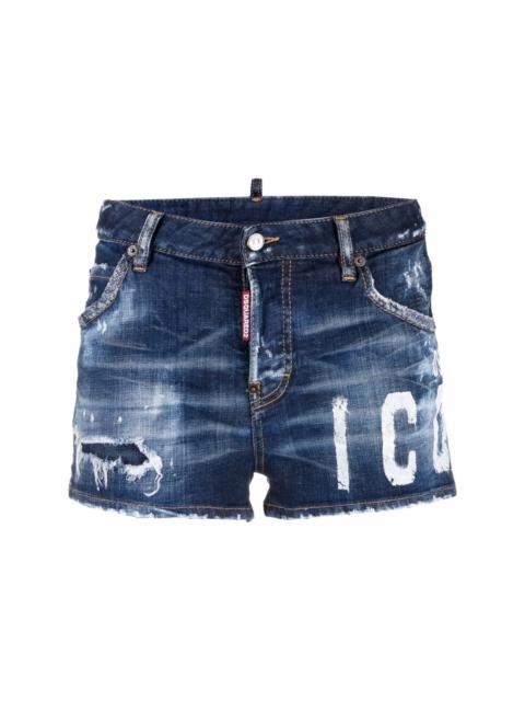 DSQUARED2 faded distressed denim shorts