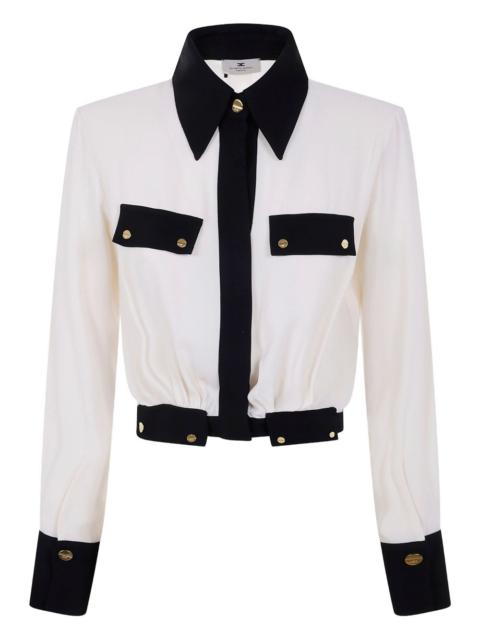 ELISABETTA FRANCHI contrast-panel collared shirt