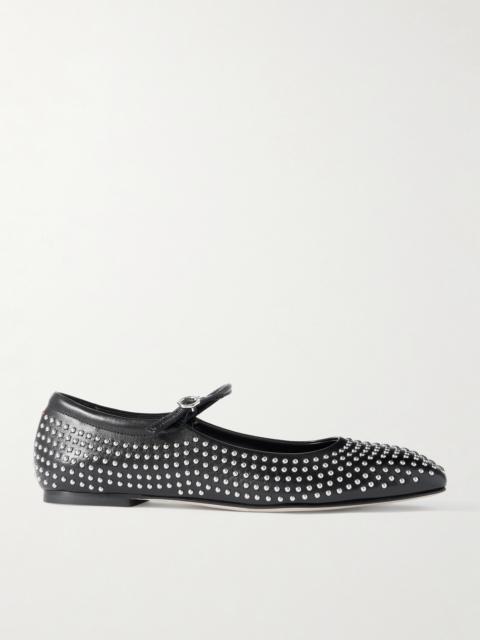 Aeyde Uma Studded Leather Mary Jane Ballet Flats