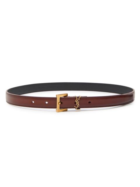 SAINT LAURENT Saint Laurent Logo Leather Belt