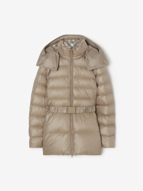Burberry Short Nylon Hooded Puffer Coat