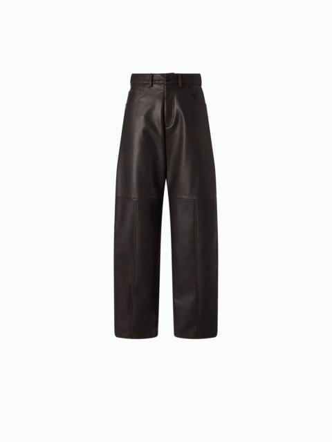 PINKO BARREL-FIT TROUSERS IN NAPPA LEATHER-EFFECT FABRIC