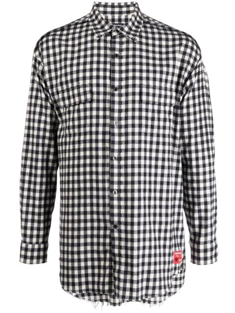 UNDERCOVER check-pattern logo-patch shirt