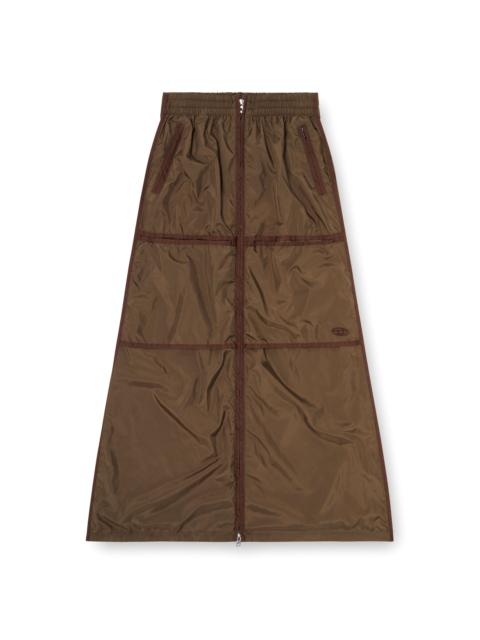 Diesel WINDBREAKER MAXI SKIRT WITH FRONT ZIP