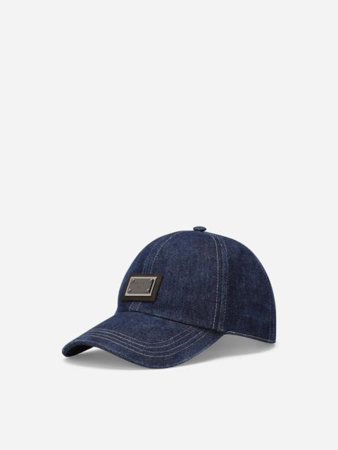 Dolce & Gabbana Denim baseball cap with logo tag