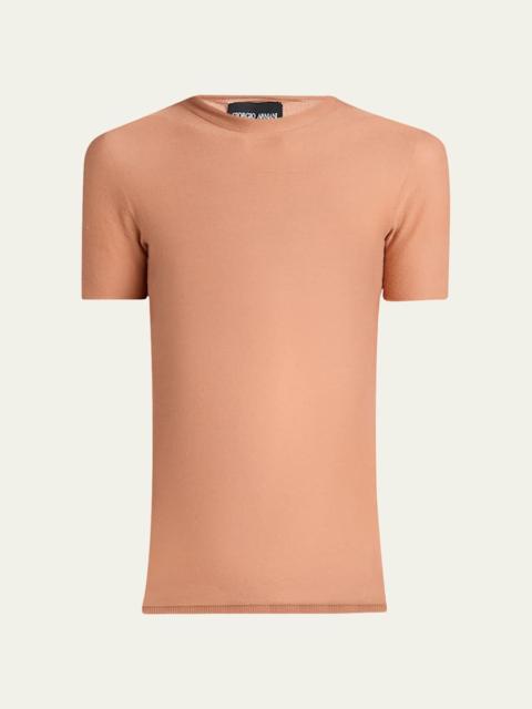 GIORGIO ARMANI Short Sleeve Cotton Sweater