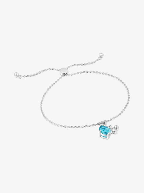 TOUS Silver bear motif chain Bracelet with lab-grown blue sapphire Bold Bear LGG