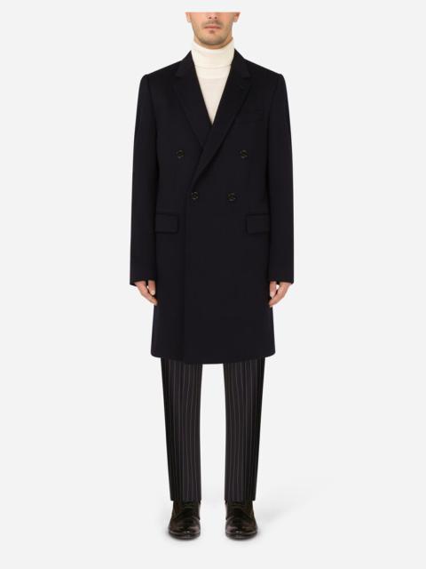 Double-breasted cashmere and wool coat