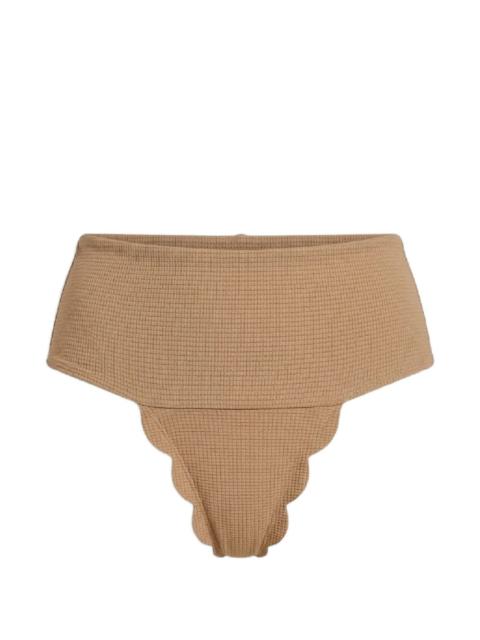MARYSIA Santa Clara scallop-hem bikini bottoms