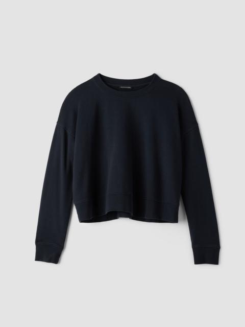 EILEEN FISHER Garment-Dyed Organic Cotton Terry Cropped Box-Top