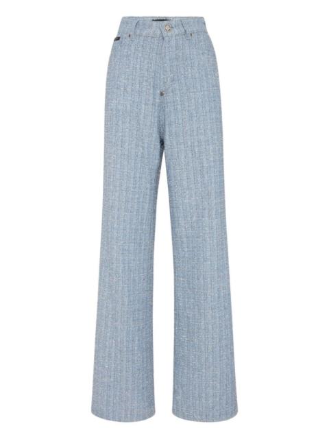 PHILIPP PLEIN tweed wide-leg jeans