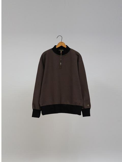 Nigel Cabourn Zip Up Pullover Sweat Shirt in Charcoal