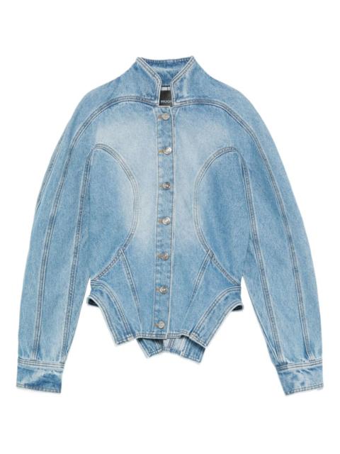 MUGLER cinched button-fastening denim jacket