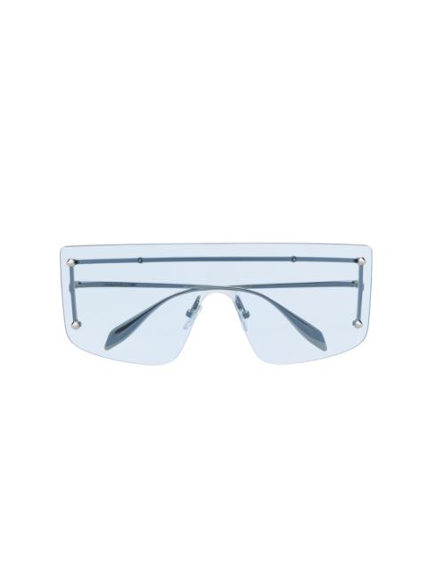 Alexander McQueen shield-frame spiked-stud sunglasses