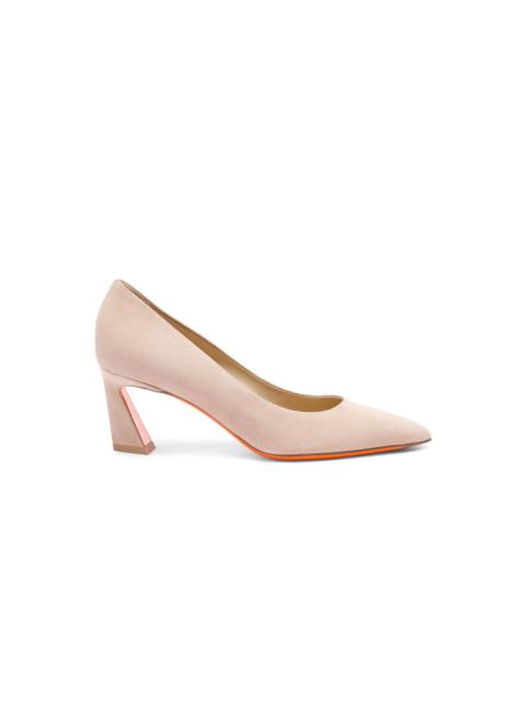Santoni Women's pink suede mid-heel pump