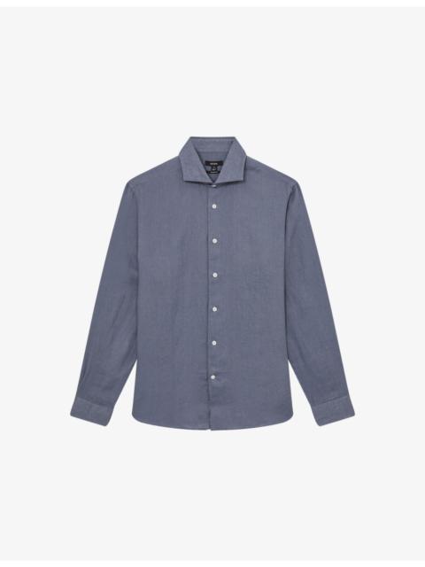 REISS Ruban Slim-Fit Long-Sleeve Linen Shirt