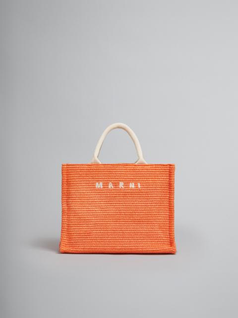 ORANGE RAFFIA SMALL TOTE BAG