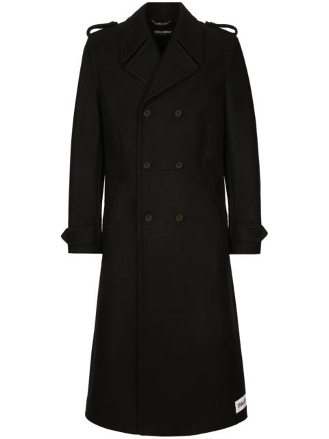 Dolce & Gabbana Double-breasted Logo-patch Coat