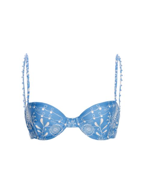 Magdalena Floral Bikini Top blue