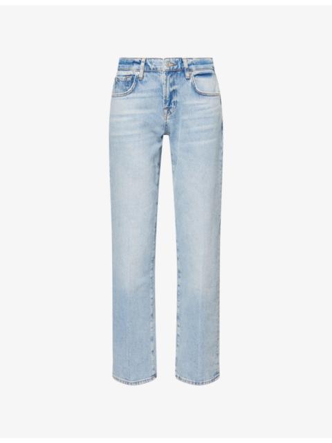 7 For All Mankind Calie Straight-Leg Low-Rise Denim Jeans