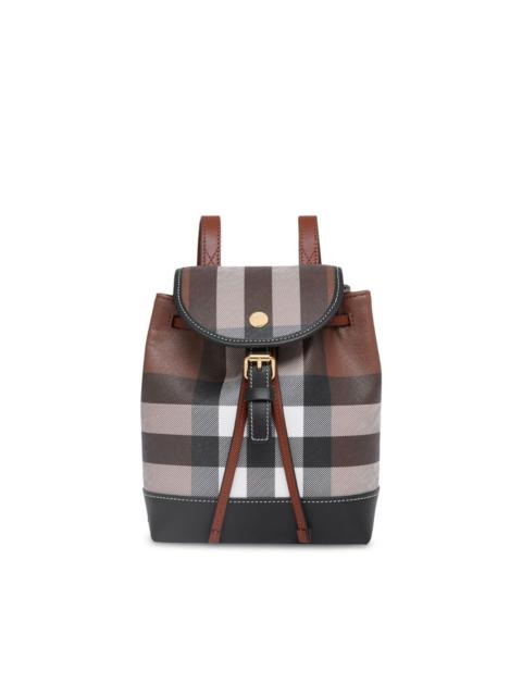 Burberry check-pattern leather backpack