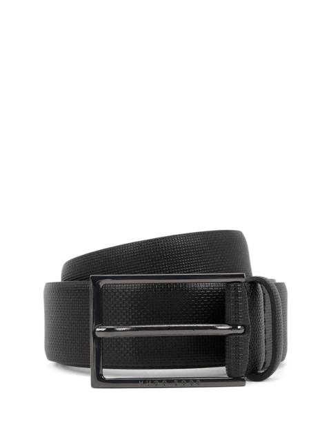 BOSS PRINTED BELT IN ITALIAN LEATHER WITH LOGO BUCKLE