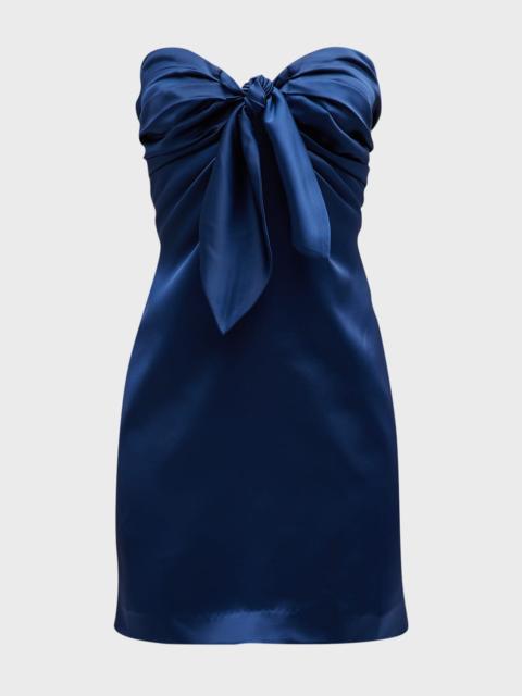RAMY BROOK Orion Strapless Tie-Front Satin Mini Dress