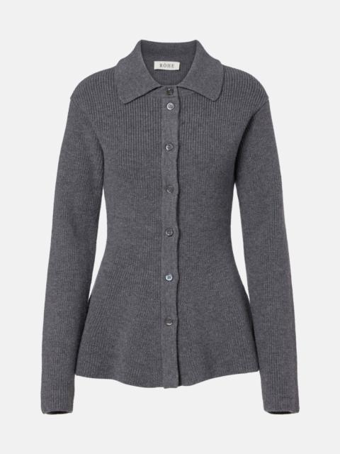 RÓHE Ribbed-knit wool and cashmere cardigan
