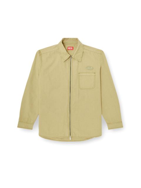 Diesel RIPSTOP SHIRT WITH ZIP CLOSURE