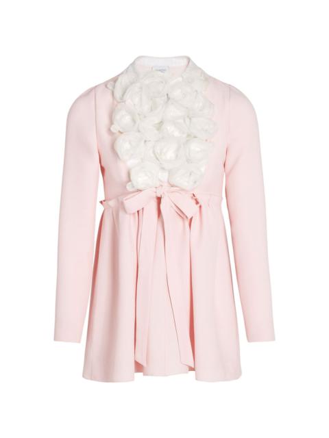 floral-appliqué dress