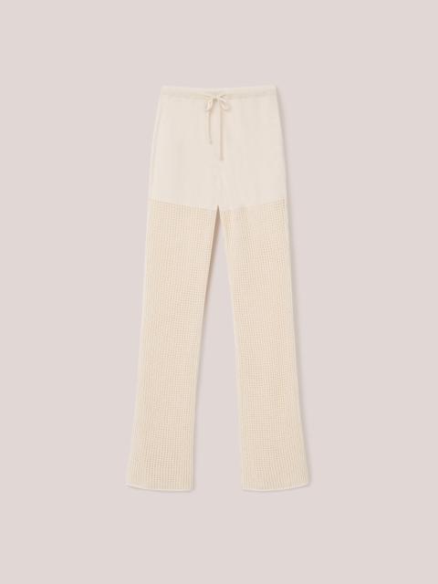 Cotton-Crochet Loose Textured Trousers