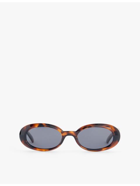 Le Specs Work It oval-frame polycarbonate sunglasses