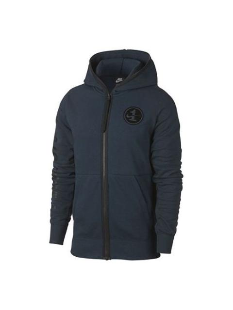 Nike Men's Nike AIR FORCE1 Hooded Jacket Blue AJ0785-454