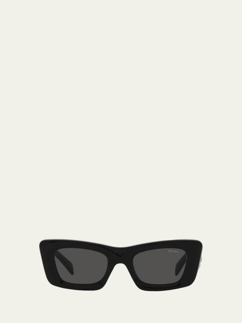 Prada Rectangular Marble Acetate Cat-Eye Sunglasses