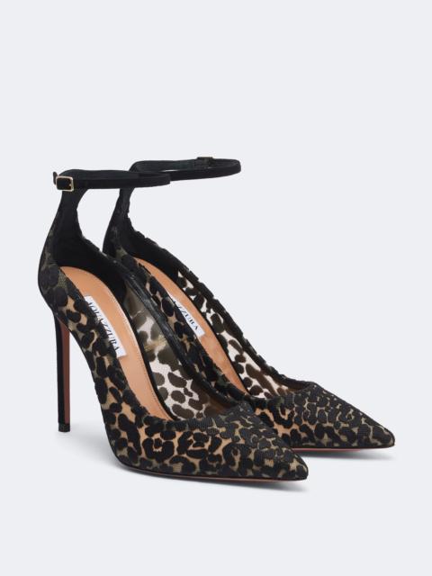 AQUAZZURA Panthera leopard-print mesh pumps